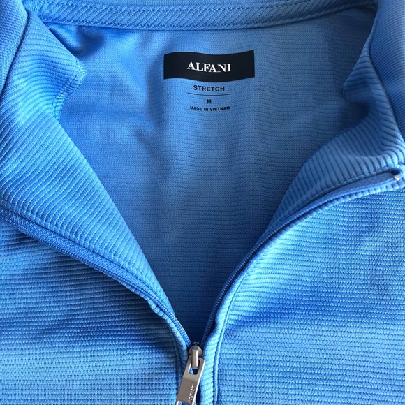 Alfani Men’s Synthetic Polo Shirt Stretch, Luminous Blue, M - Picture 2 of 4